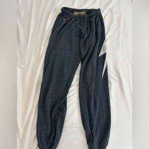 Aviator Nation sweatpants worn defects shown